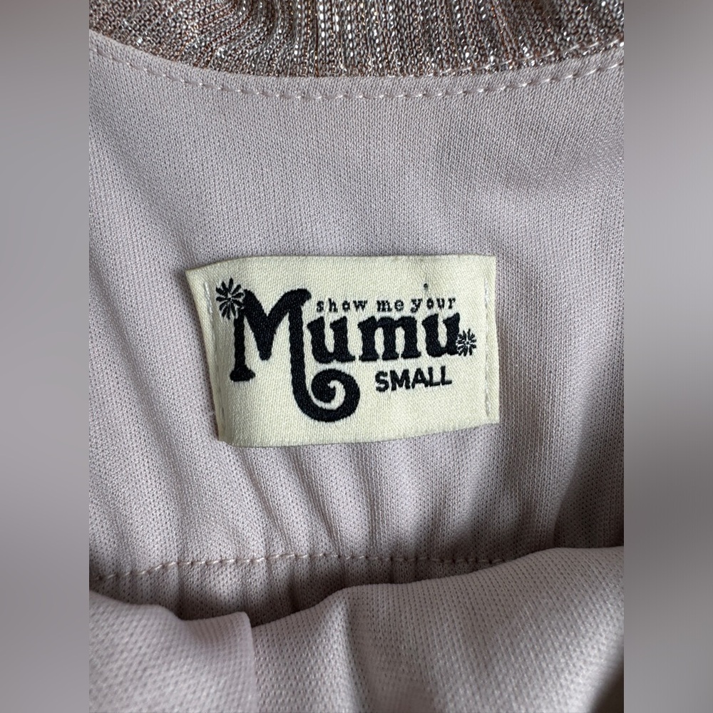 Show Me Your MuMu Caitlin Ruffle Maxi Dress Womens Small Pink Sparkle Chiffon - Picture 6 of 15